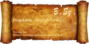 Bogdanu Szilárd névjegykártya
