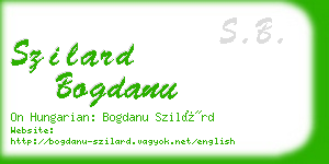 szilard bogdanu business card